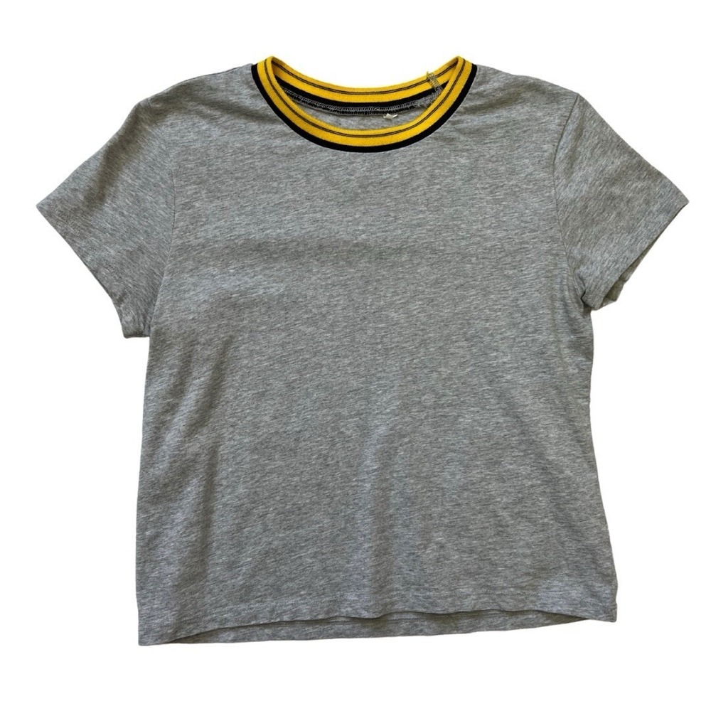 Me To We Junior's Short Sleeve Crew Neck‎ Gray T-shirt Sz S
